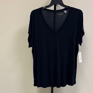 Sejour Women's Classic Black Short Sleeve Tee